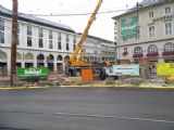 Karlsruhe: staveniště tramvajového tunelu na rohu náměstí Marktplatz a Kaiserstraße, 4.10.2013 © Jan Přikryl