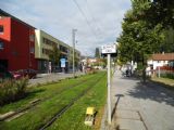 Bad Wildbad: hranice provozu podle tramvajových resp. Železničních předpisů v ulici König-Karl-Straße u nádraží, 4.10.2013 © Jan Přikryl