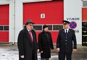 23.1.2014 - Praha ONJ, areál HZS SŽDC: Ministr dopravy Zdeněk Žák, generální ředitel SŽDC Ing. Jiří Kolář, Ph.D., ředitel HZS SŽDC JUDr. Luděk Eichler © Jiří Řechka