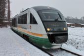 24.01.2014 - Varnsdorf-pivovar Kocour: VT 22 VBG přijíždí jako Os 20965 Seifhennersdorf - Varnsdorf, ale mimořádně pojede až do Liberce © PhDr. Zbyněk Zlinský