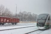 24.01.2014 - Varnsdorf: VT 05 jako Os 20919 z Rybniště skončila, její roli převzala VT 22 od Os 20965 (foto z Os 20919) © PhDr. Zbyněk Zlinský