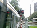 Vjezd následující tramvaje do šturcu. Výhybka postavena pro vjezd do šturcu, odjíždět se nesmí - 17.9.2013 © Aleš Lieskovský