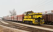 31.3.2014 - Dopravna Hořelice: 741.704 čeká s loženou soupravou na odjezd © Jiří Řechka