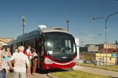 7.6.2014 - Škoda Plzeň: Kloubový trolejbus Iveco pro Bolognu © Jiří Řechka