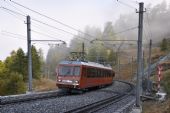 Jednotka GGB 3053 stoupá z Riffelalpu vstříc Gornergratu, 25.09.2014 © Pavel Stejskal