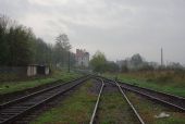 16.10.2014 - Ścinawka Średnia: místní nádraží, pohled směr Slupiec © Václav Vyskočil