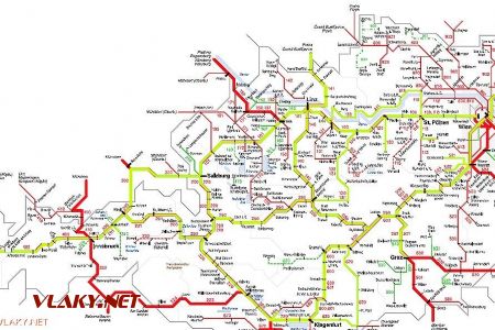 Mapa tratí projetých během výletu (zelenožlutou barvou)