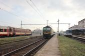 16.01.2015 - Chlumec n.C.: 163.255-3 odváží R 930 ''Úpa'', vlevo 80-29 212-5 + 854.016-3 jako Sp 1804, vpravo 810.343-4 jako Os 5707 © PhDr. Zbyněk Zlinský