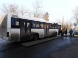 5.2.2015 - Autobus linky 1A naberá cestujúcich na železničnej stanici v Hajdúszoboszló © Peter Žídek