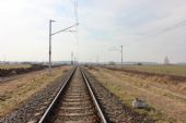 21.02.2015 - vlečka 4237 EOP: km 0,9 současné vlečkové koleje, která bude nahrazena kolejí traťovou © PhDr. Zbyněk Zlinský