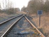 9.3.2015 - odbočení vlečky do areálu Strabag Rail, pohled zpět © Marek Vojáček