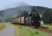 Vlak vedený parní lokomotivou 99.7232 do Wernigerode; srpen 2015 © Pavel Stejskal