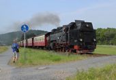 Vlak vedený parní lokomotivou 99.7232 do Wernigerode; srpen 2015 © Renáta Stejskalová