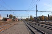 24.10.2015 - Týniště n.O.: koleje 6, 4b, 2, 1, 3 a 5 k častolovicko-borohrádeckému zhlaví z konce 2. nástupiště © PhDr. Zbyněk Zlinský