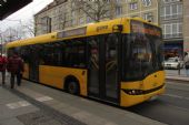 01.12.2014 - Drážďany: krátký autobus značky Solaris na Pirnaischer Platz © Dominik Havel