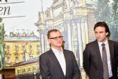 1.3.2016 - Muzeum hlavního města Prahy: člen představenstva ČD František Bureš, předseda správní rady Nadace Okřídlené kolo Martin Vavrečka © Jiří Řechka