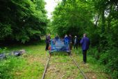 Vélorail des Andaines; sekce Couterne - Méhoudin; 4 km; konečná Méhoudin; 15.5.2015 © Filip Kuliš