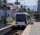 Lausanne: jednotka metra řady Bem 4/6 213 z roku 1995 přijíždí na konečnou linky M1 v Rennens, 26.6.2014 © Lukáš Uhlíř