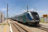 07.06.2016 - station Mahdia Z.T.: EMU 21 odjíždí jako vlak 524 Mahdia Z.T. - Sousse Bab Jedid © PhDr. Zbyněk Zlinský