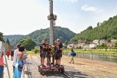 20.8.2016 - Děčín-Loubí, přístav: Drezin team Děčín v cíli © Jiří Řechka