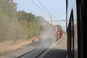 01.10.2016 - Stéblová: pracovní vlak se strojem 740.557-4 na vyloučené 1. koleji (foto z Os 6234) © PhDr. Zbyněk Zlinský