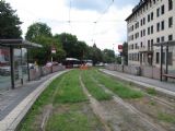 10.8.2016 - Norimberk: zanedbané zatravněné těleso tramvajové tratě, která je ve výluce © Dominik Havel