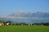 Pohled na hory nad Saalfeldenem ze sedla jízdního kola; 08.09.2016 © Pavel Stejskal