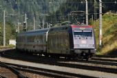 Reklamní lokomotiva DB 101.004 opouští Mallnitz-Obervellach; 09.09.2016 © Pavel Stejskal