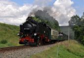 Vlak Fichtelbergbahn s lokomotivou 99.1785; 3.7.2016 © Pavel Stejskal