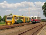 7.5.2016 - Sudoměřice nad Moravou: narozeninový vlak Vlaky.net M 262.004 a Regionova 814.104-6 © Dominik Havel