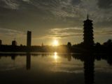 YingShang - pagoda a západ slnka. 7.2016 © F. Smatana