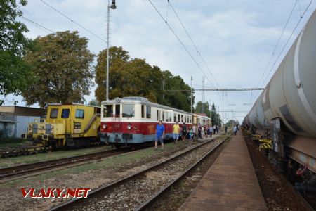 19.8.2017 - Šaľa: Vystupujeme. V ceste nám stojí nákladný vlak © Ondrej Krajňák