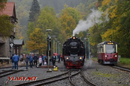 Alexisbad, pohled na nádraží s vlaky; 2.10.2017 © Pavel Stejskal