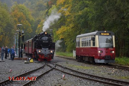 Alexisbad, pohled na nádraží s vlaky; 2.10.2017 © Pavel Stejskal