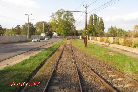 Szeged: tramvajová trať linky 3F v okolí výhybny Belvárosi temető, 29.09.2017 © Dominik Havel