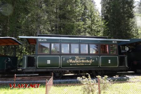 Muzeální tramvaj v Mariazellu, zast. Erlaufsee, vůz č. BC6 Salzburger Lokalbahn, 21.5.2016 © Jiří Mazal