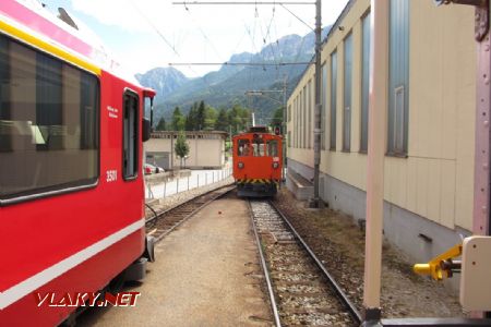 15.07.2017 – Poschiavo: nákladní elektrický vůz De 2/2 z roku 1909 slouží jako posun v Poschiavu © Dominik Havel