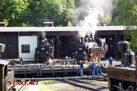 26.06.2004 - Lužná u Rak., ČD muzeum: 354.195 + 354.1217 - foto přes plot © PhDr. Zbyněk Zlinský