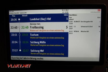 28.12.2017 – Freilassing: nesmysly v informačním systému DB Südostbayernbahn © Dominik Havel