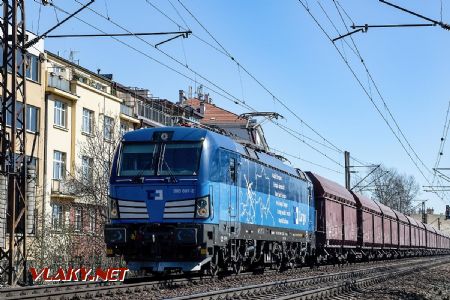 6.4.2018 - Praha-Libeň: 383.007, první můj Vectron ČD Cargo při výkonu na trati © Jiří Řechka