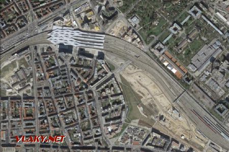 31.03.2017 - Viedeň, Haupbahnhof na Google Earth © Digital Globe 2018