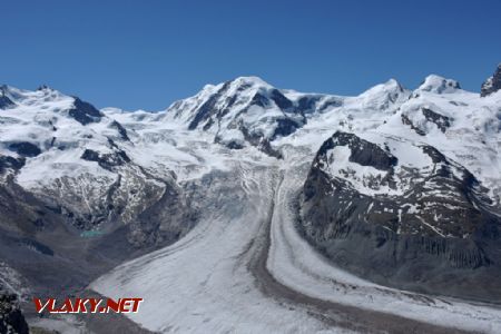 18.06.2017 – Ledovec Gornergletscher s okolními horami © Pavel Stejskal