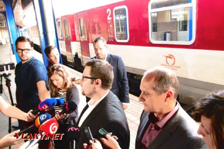 17.07.2018 - Bratislava hlavná stanica: hovorí predseda predstavenstva a generálny riaditeľ ZSSK Filip Hlubocký © Juraj Földes