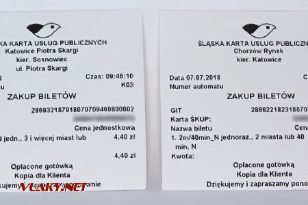 Doklady o nákupu jízdenky na kartu ŚKUP © Dominik Havel