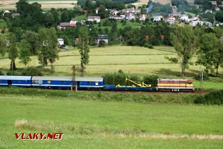 Nehodový vlak DKV Č.Třebová na staré trati dne 6.8.2001 © Pavel Stejskal