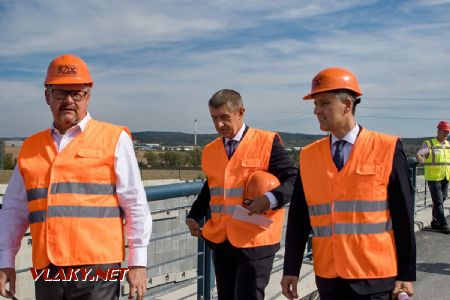 21.9.2018 - Kyšice, Ejpovický tunel: premiér, ministr dopravy a generální ředitel SŽDC Jiří Svoboda © Jiří Řechka