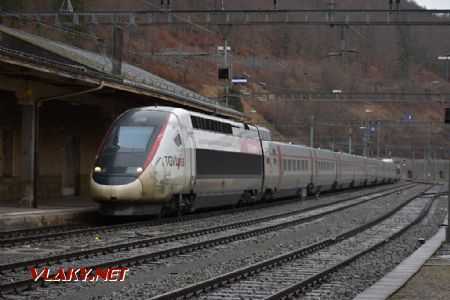 13.03.2018 – Vallorbe, SNCF TGV 4402 vjíždí do stanice © Pavel Stejskal
