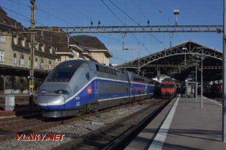 14.03.2018 – Lausanne, SNCF TGV 4726 do Paříže opouští Lausanne © Pavel Stejskal