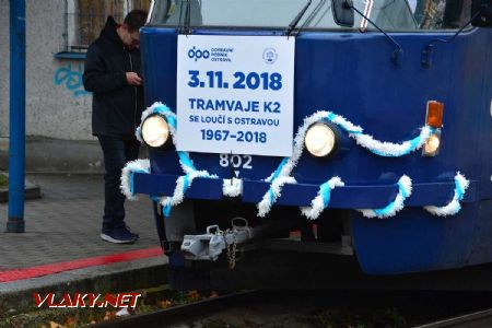 03.11.2018 - Ostrava-Martinov: tramvaj Tatra K2R.P č. 802 © Václav Vyskočil