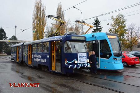 03.11.2018 - Ostrava, dílny Martinov: tramvaj Tatra K2R.P č. 802, Stadler Tango NF2 nOVA č. 1702 © Václav Vyskočil